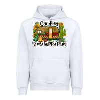 White camping is my happy place caravan Urban Hoodie - BarkalooDesign