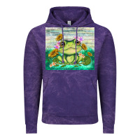 Cloud Purple frog with sunflower Vintage Hoodie - TumblerDesignByShophia