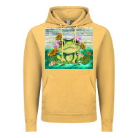 Vintage Mustard frog with sunflower Vintage Hoodie - TumblerDesignByShophia