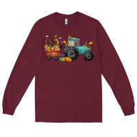 Burgundy thanksgiving tractor Long Sleeve Tee - CowGirlArtShop