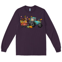 Plum thanksgiving tractor Long Sleeve Tee - CowGirlArtShop