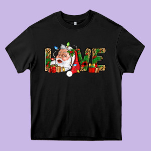 Love And Santa With Gift Boxes Heavy Core Tee Designed By Bundleandbundleshop