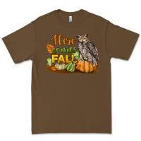 Cacao Here Comes Fall Owl Premium Tee - LillyAllenDesigns