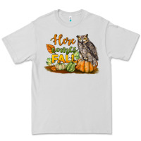 Dove Grey Here Comes Fall Owl Premium Tee - LillyAllenDesigns