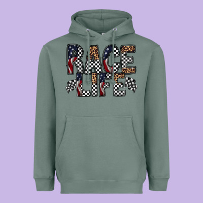 Race Life Heavyweight Hoodie Designed By Racoondesign