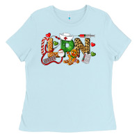 Baby Blue Christmas lpn certified nursing assistant Ladies Tee - LillyAllenDesigns