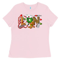 Bubblegum Pink Christmas lpn certified nursing assistant Ladies Tee - LillyAllenDesigns