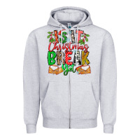 Heather Grey Is It Christmas Break Yet Zipper Hoodie - CowhideDigitalArt