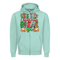 Seafoam Is It Christmas Break Yet Zipper Hoodie - CowhideDigitalArt