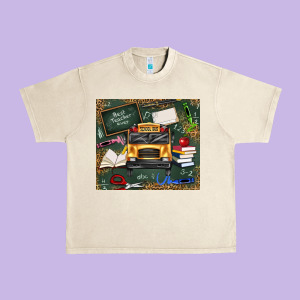 School Bus Back To School Urban Heavy Tee Designed By Texasbilliewilder