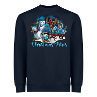 Navy christmas vibes Heavyweight Sweatshirt - FaDigitalArtStudio