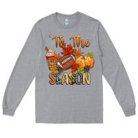 Heather Grey tis the season football Long Sleeve Tee - CowGirlArtShop