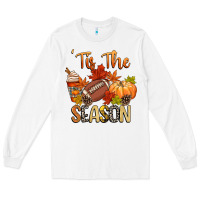 White tis the season football Long Sleeve Tee - CowGirlArtShop