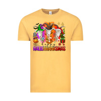 Vintage Mustard happy hallothanksmas goats Vintage Tee - texasbilliewilder