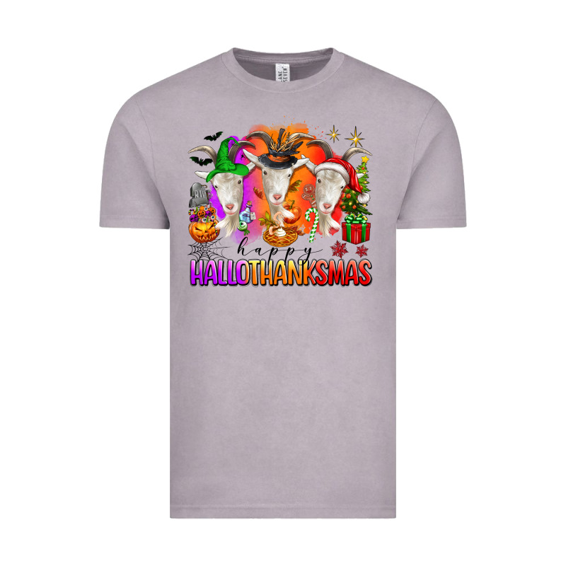 Happy Hallothanksmas Goats Vintage Tee by texasbilliewilder | Teevron