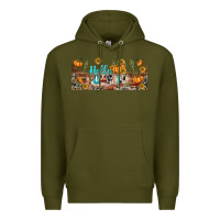 Army Green hello pumpkin libbey glass Premium Hoodie - BundleAndBundleShop