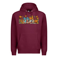 Burgundy hello pumpkin libbey glass Premium Hoodie - BundleAndBundleShop