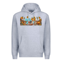 Heather Grey hello pumpkin libbey glass Premium Hoodie - BundleAndBundleShop