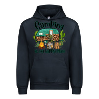 Navy camping is my happy place caravan and gnome Urban Hoodie - BarkalooDesign