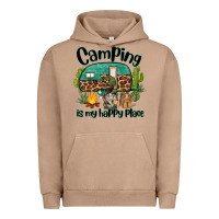 Pigment Burro camping is my happy place caravan and gnome Urban Hoodie - BarkalooDesign