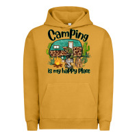 Pigment Peanut Butter camping is my happy place caravan and gnome Urban Hoodie - BarkalooDesign