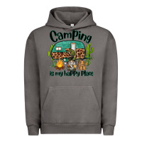Pigment Tornado camping is my happy place caravan and gnome Urban Hoodie - BarkalooDesign
