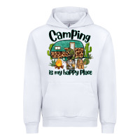 White camping is my happy place caravan and gnome Urban Hoodie - BarkalooDesign