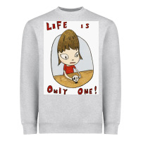 Heather Grey life is only one Heavyweight Sweatshirt - lanVoArt