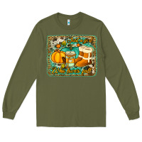 Army Green just a girl who loves fall background Long Sleeve Tee - Jasminsmagicworld