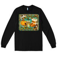 Black just a girl who loves fall background Long Sleeve Tee - Jasminsmagicworld