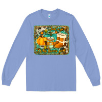 Colony Blue just a girl who loves fall background Long Sleeve Tee - Jasminsmagicworld