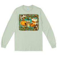 Matcha just a girl who loves fall background Long Sleeve Tee - Jasminsmagicworld