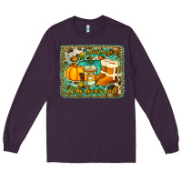 Plum just a girl who loves fall background Long Sleeve Tee - Jasminsmagicworld