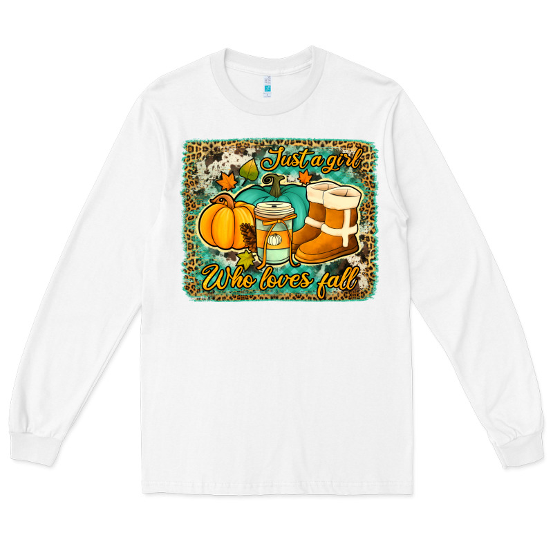 Just A Girl Who Loves Fall Background Long Sleeve Tee by Jasminsmagicworld | Teevron