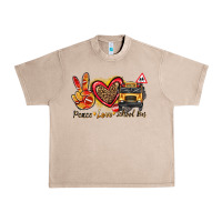 French Oak peace love school bus Urban Heavy Tee - texasbilliewilder