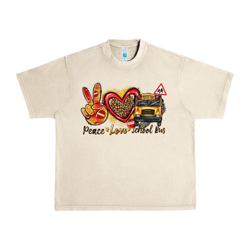 Peace Love School Bus Urban Heavy Tee by texasbilliewilder | Teevron