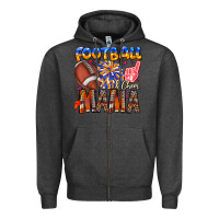 Charcoal Heather football mama Zipper Hoodie - CowhideDigitalArt