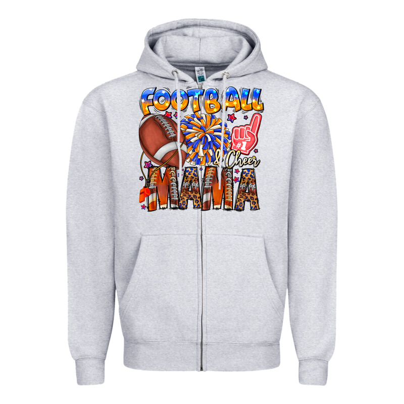 Football Mama Zipper Hoodie by CowhideDigitalArt | Teevron