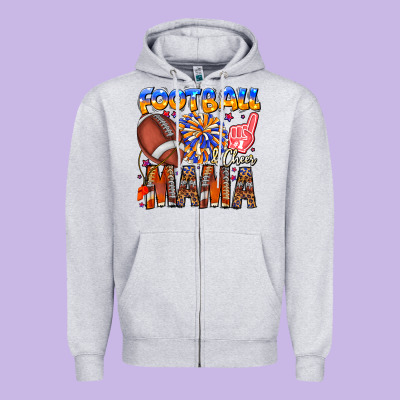 Football Mama Zipper Hoodie Designed By Cowhidedigitalart
