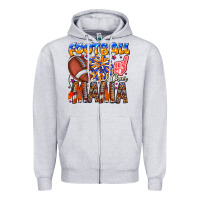 Heather Grey football mama Zipper Hoodie - CowhideDigitalArt