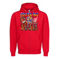 Red football mama Zipper Hoodie - CowhideDigitalArt