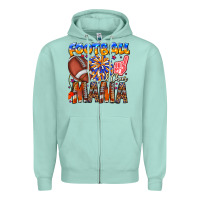 Seafoam football mama Zipper Hoodie - CowhideDigitalArt