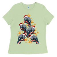 Matcha Christmas Tree With Manatee Ladies Tee - LillyAllenDesigns