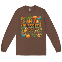 Chestnut thankful blessed and kind of a mess Long Sleeve Tee - CowGirlArtShop
