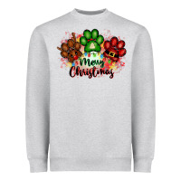 Heather Grey merry christmas paws Heavyweight Sweatshirt - FaDigitalArtStudio