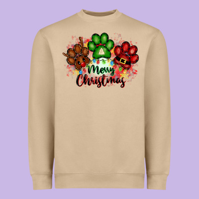Merry Christmas Paws Heavyweight Sweatshirt Designed By Fadigitalartstudio
