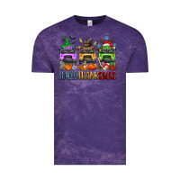 Cloud Purple hallothanksmas school bus Vintage Tee - texasbilliewilder