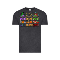 Vintage Black hallothanksmas school bus Vintage Tee - texasbilliewilder