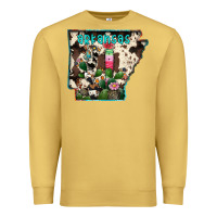 Antique Gold arkansas map Premium Sweatshirt - RacoonDesign