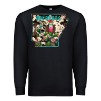 Black arkansas map Premium Sweatshirt - RacoonDesign